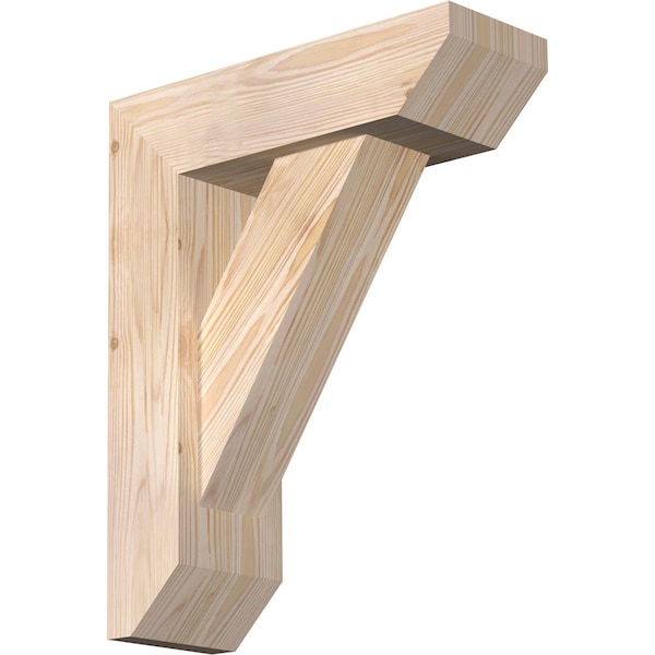 Ekena Millwork Traditional Slat Smooth Bracket w/ Offset Brace, Douglas Fir, 5 1/2"W x 16"D x 20"H BKT0604X16X20TRA06SDF - main